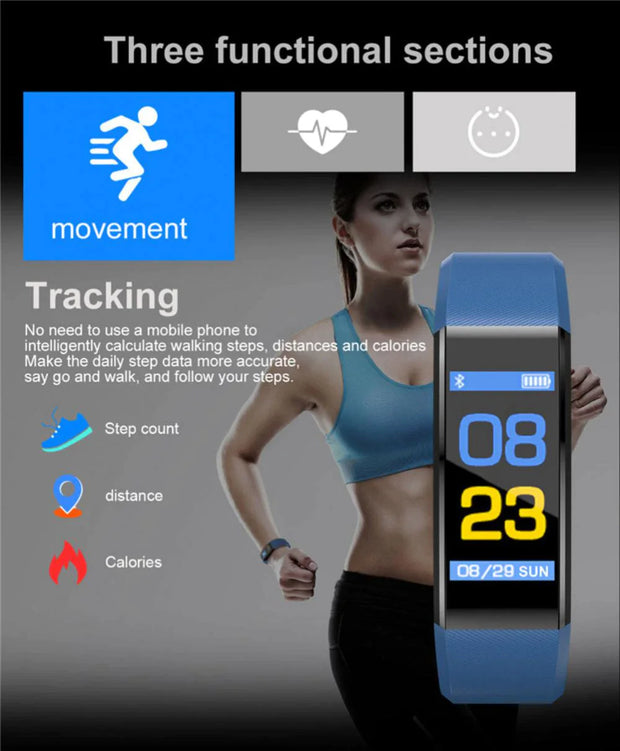 Fitness Smart Watch Activity Tracker Heart Rate For Women Men Oxygen BP Monito