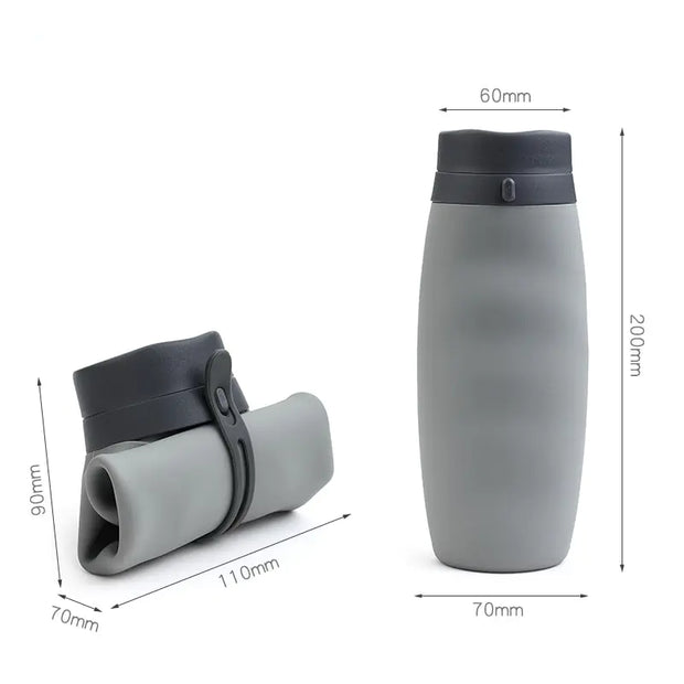 600ml Foldable Water Bottles Soft Flask Sports Drinking Water