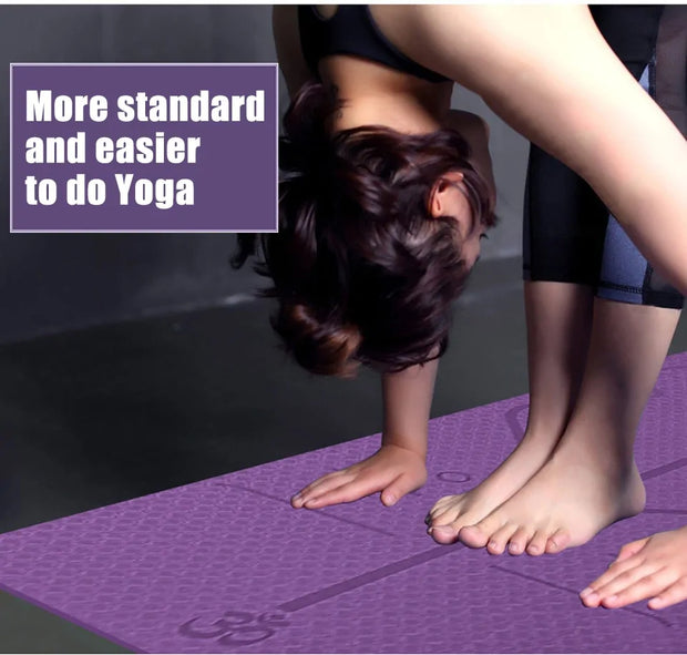 TPE Yoga Mat with Position Line