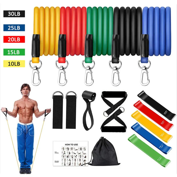 Resistance Band Set: Home Gym Fitness Training